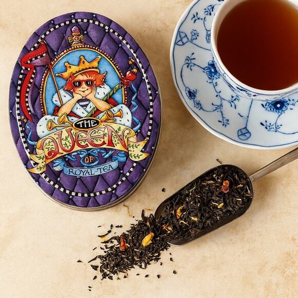 Mary Engelbreit Queen of Royal-Tea Tin | Vintage Y2K Collectible Storage Box - Picture 1 of 8